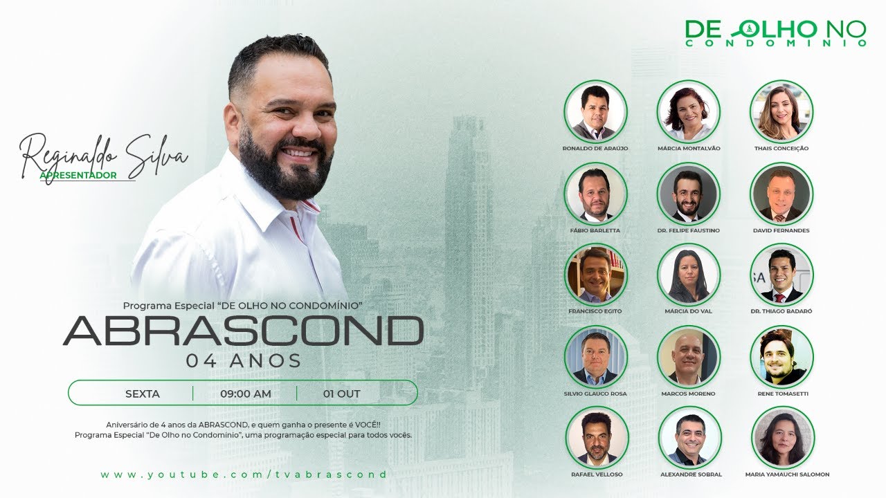 LIVE | Programa Especial “De Olho no Condomínio” – Aniversário de 4 anos da ABRASCOND