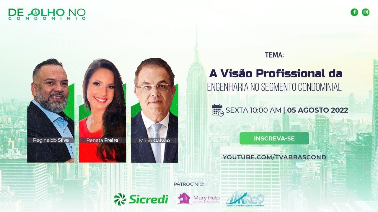 LIVE | Programa De Olho no Condomínio – A visão profissional da Engenharia no Segmento Condominial
