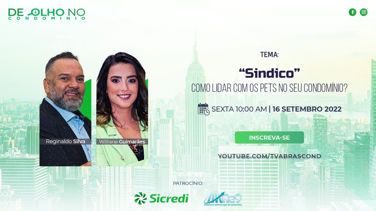 LIVE | Programa De Olho no Condomínio – “Sindico” Como lidar com os Pets no seu condomínio?