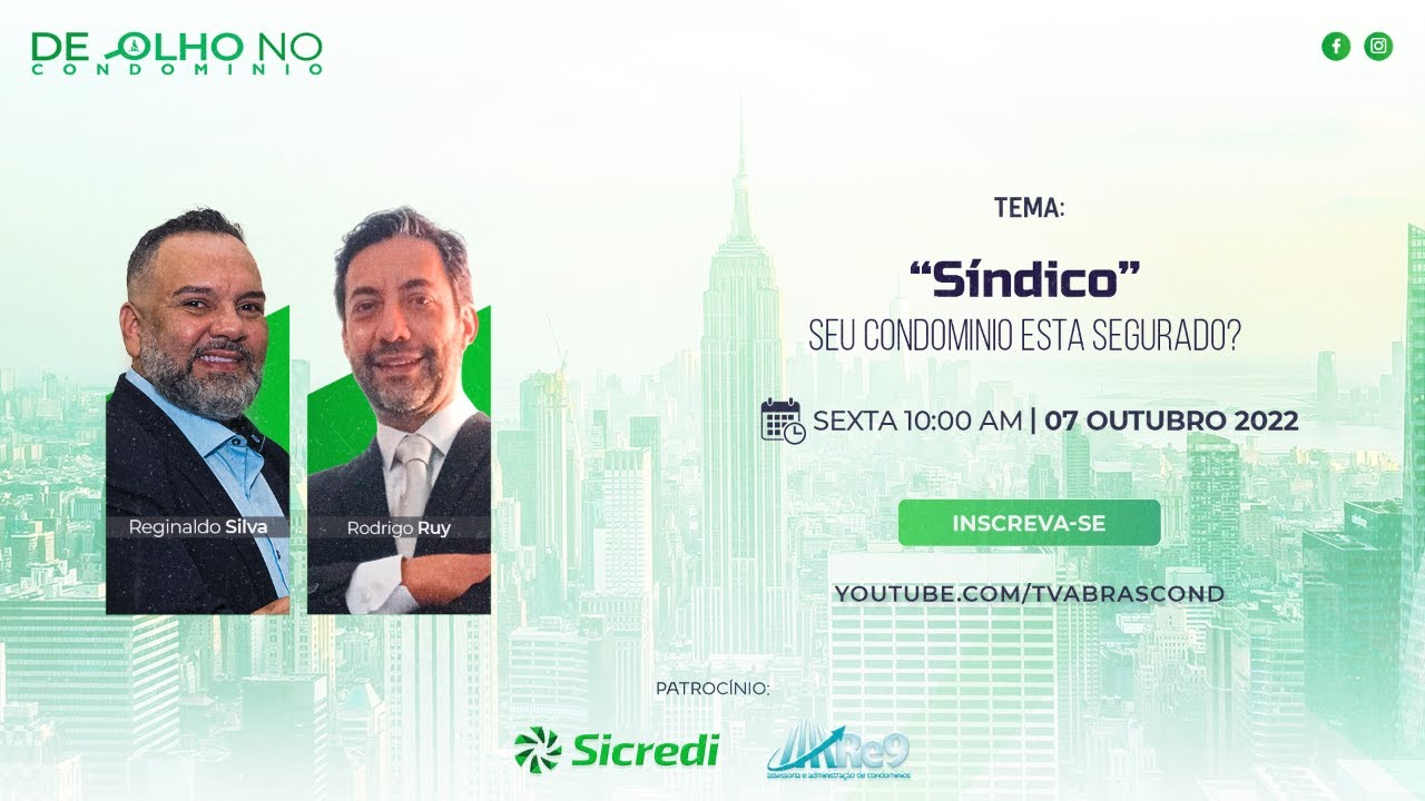 LIVE | Programa De Olho no Condomínio – “Sindico” Seu condominio esta segurado?